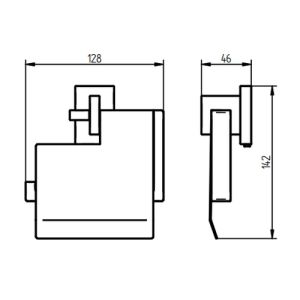 Haceka Edge 1143811 Toilettenpapierhalter mit Klappe chrom