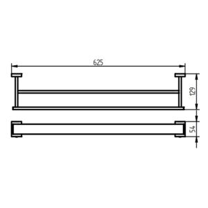 Haceka Edge 1143820 doppelt Handtuchhalter 60cm chrom
