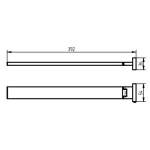 Haceka Rand 1208809 1-Deckel Handtuchhalter 390mm graphit