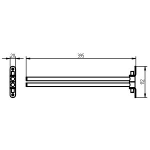 Haceka Ixi 1208565 2-Deckel Handtuchhalter 395mm mattschwarz