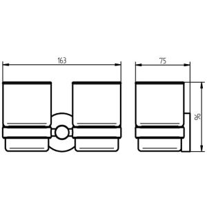 Haceka Kosmos 1121676 doppelt Zahnputzbecherhalter satiniertes Glas/ Chrom