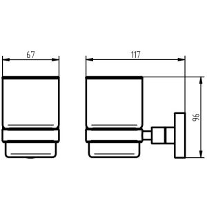 Haceka Tec 1125020 Zahnputzbecherhalter satiniertes Glas/ gebürsteter Edelstahl