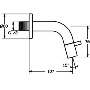 Hansa Nova Style 50868101 tapkraan wand chroom