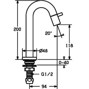 Hansa Nova Style 5093810184 fonteinkraan staand zwart