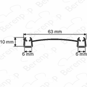 Huppe universal 070024 Dichtungsprofil II, 146,2cm / 6mm