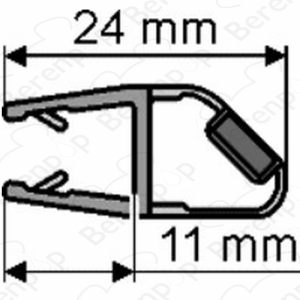 Huppe universal 070034 Magnetleiste für Türflügel links, 200cm / 8mm