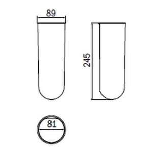 Inda RV014A009 wit inzetbakje voor toiletborstelgarnituur