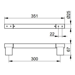 Keuco Collection Plan 14907070000 handle 300mm stainless steel