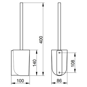 Keuco Elegance 11669019000 toilettenbürstenhalter wandmontiert chrom/ weiß satiniertes glas (Outlet)