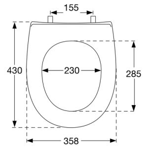 Pressalit Objecta Pro 989111-DF7999 WC-Sitze ohne Deckel schwarz polygiene