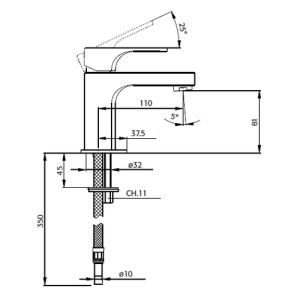Pure Aragon AR5101 Waschbeckenarmatur chrom