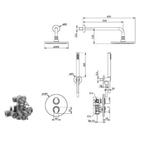 Pure Cinca CN5319 Dusche Unterputzset mit Thermostat Chrom