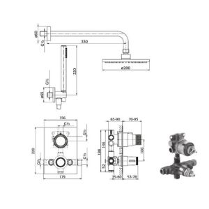 Pure Duero DU5417-CH Dusche Unterputzset mit Thermostat Chrom