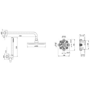 Pure Duero DU5425-CH Dusche Unterputzset mit Thermostat Chrom