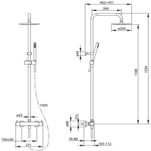 Pure Duero DU5475-IN Dusche Aufputz-Set mit Thermostat aus Edelstahl