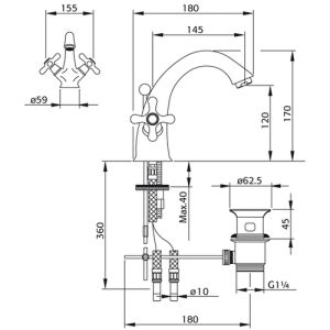 Pure Melrose ME5822 Waschbeckenarmatur chrom