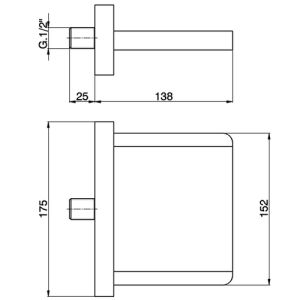Pure PU5508 Badewanne Wasserfall Chrom