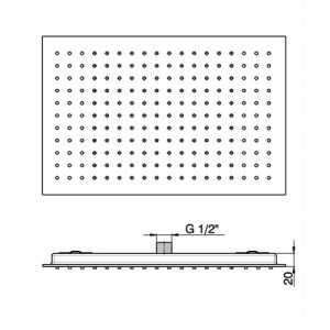 Pure PU5906 Kopfbraus vertieft 270x145mm Chrom
