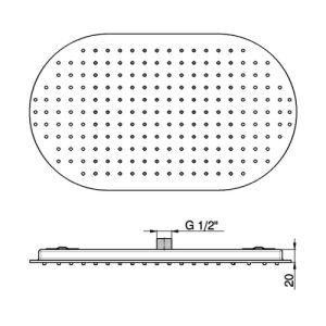 Pure PU5907 Kopfbraus vertieft 240x160mm chrom