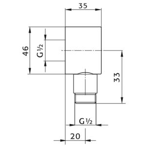 Pure PU5932 wandaansluiting chroom