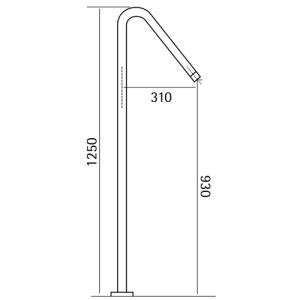 Pure Edelstahl 316 Serie RV1280 Freistehender Wanneneinlauf Edelstahl gebürstet