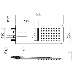 Pure RVS 316 Serie RV6401 regendouche met cascade waterval RVS geborsteld