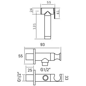 Pure Dusche Edelstahl 316 Serie RV7910 Hygiene-Edelstahl gebürstet