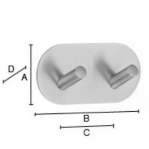 Smedbo Beslagsboden B1091 design haken dubbel geborsteld edelstaal