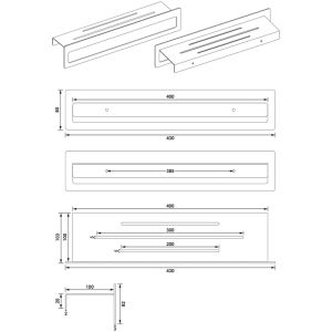 Brauer 5-CE-226 towel rail with shelf 40cm chrome