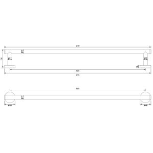 Brauer 5-GG-220 towel rail 60cm gold brushed pvd