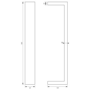 Brauer 5-GM-221 towel rail gunmetal brushed