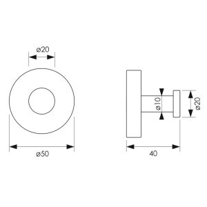 Brauer 5-S-149 handdoekhaak mat zwart
