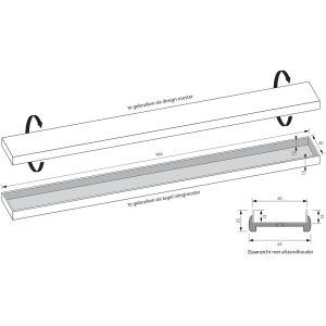 Brauer DR-LOSMR100S loose multifunctional grille 7 x 100cm matte black