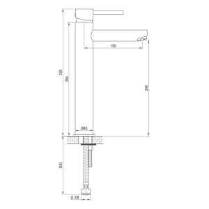 Brauer Edition 5-GK-002 raised surface-mounted basin mixer model A copper brushed PVD