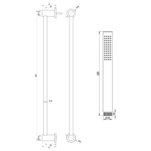 Brauer Edition 5-NG-041-1 surface-mounted bath shower thermostatic valve SET 01 stainless steel brushed PVD