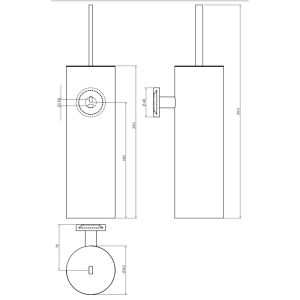 Clou Flat CL090204182 toiletborstelgarnituur wand goud geborsteld PVD