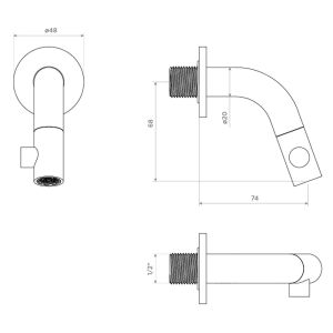 Clou Kaldur CL060500184 fonteinkraan 1/2