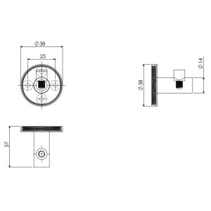 Clou Kaldur CL/09.05063.82 Einzelhaken Gold gebürstet PVD