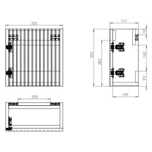 Clou Verti CL07106703664L fonteinonderkast met geribbelde deur, donker eiken, links