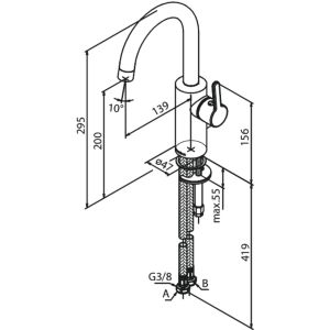 Damixa Silhouet 746202100 wastafelmengkraan mat wit (OUTLET)