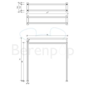 Decor Walther 0503558 HT 5 staande handdoekhouder zwart chroom gepolijst PVD