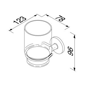 Geesa Hotel 915302-02 glass holder with glass chrome