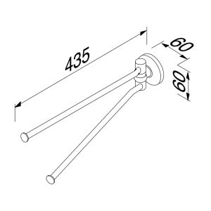 Geesa Hotel 915305-02 handdoekrek 2-armig chroom
