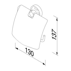 Geesa Hotel 915308-02 toiletrolhouder met klep chroom