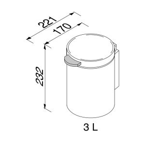 Geesa Hotel 91644-06 Wandabfalleimer 3 Liter schwarz
