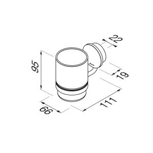 Geesa Opal Black 917202-06 glass holder with glass black