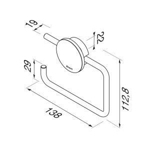 Geesa Opal Black 917209-06 toiletrolhouder zonder klep zwart