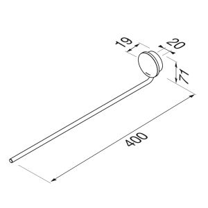 Geesa Opal Brushed Metal Black 917205-09 handdoekrek 1 arm zwart metaal geborsteld