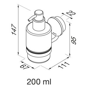 Geesa Opal Brushed Metal Black 917216-09 zeepdispenser 200 ml zwart metaal geborsteld