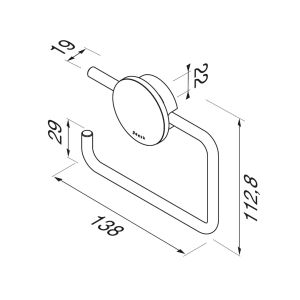 Geesa Opal Brushed Stainless Steel 917209-05 toiletrolhouder zonder klep RVS geborsteld